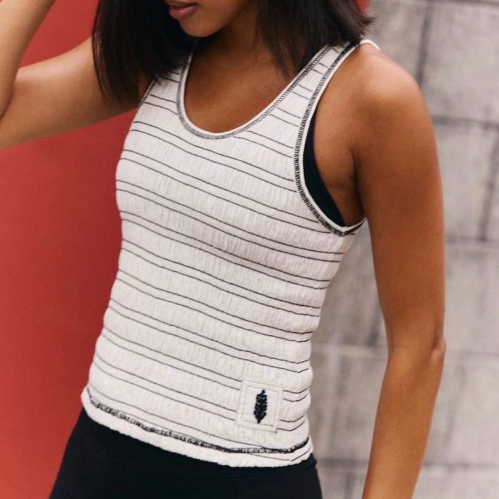 Black and White Free People Movement Tank